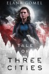 A woman surrounded by ghostly animal shapes with the book title A Tale of Three Cities